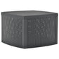 Outdoor Side End Table, 21" Square Rattan Design, Anthracite Gray