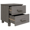 Bedsides Nightstand Set of 2 Square Modern Gray Solid Pine Wood Frame BM326271