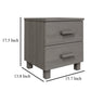 Bedsides Nightstand Set of 2 Square Modern Gray Solid Pine Wood Frame BM326271