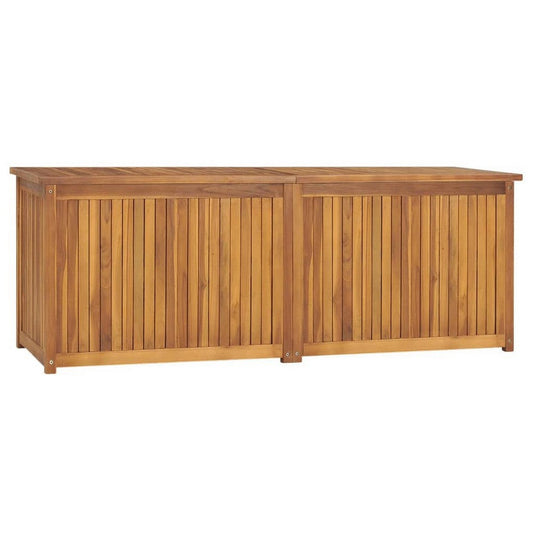 Misty Outdoor 59" Storage Box, Weather Resistant Brown Acacia Wood