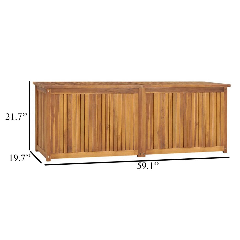 Misty Outdoor 59’’ Storage Box Weather Resistant Brown Acacia Wood BM326283