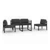 Shina 5pc Outdoor Modular Sofa Set with Coffee Table, Gray Aluminum