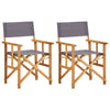 Outdoor Folding Directors Accent Set of 2, Gray, Acacia Wood