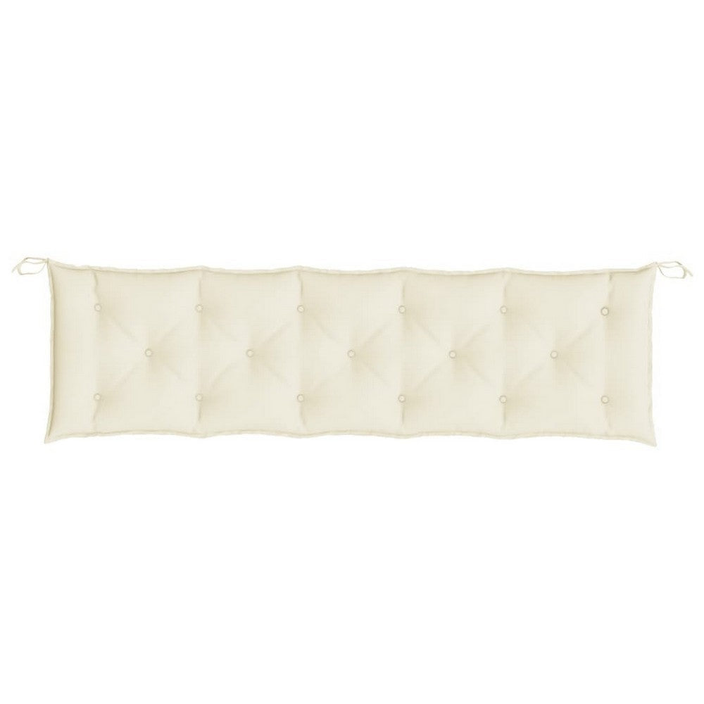 Claire Garden Cushion for Bench, Tufted Ivory White Oxford Fabric