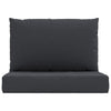 Paom 2pc Outdoor Pallet Cushion Set, Plush Patio Black Oxford Fabric