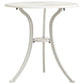 Outdoor Side Bistro Table, 24" White Top, Aluminum Curved Legs