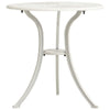 Outdoor Side Bistro Table, 24" White Top, Aluminum Curved Legs