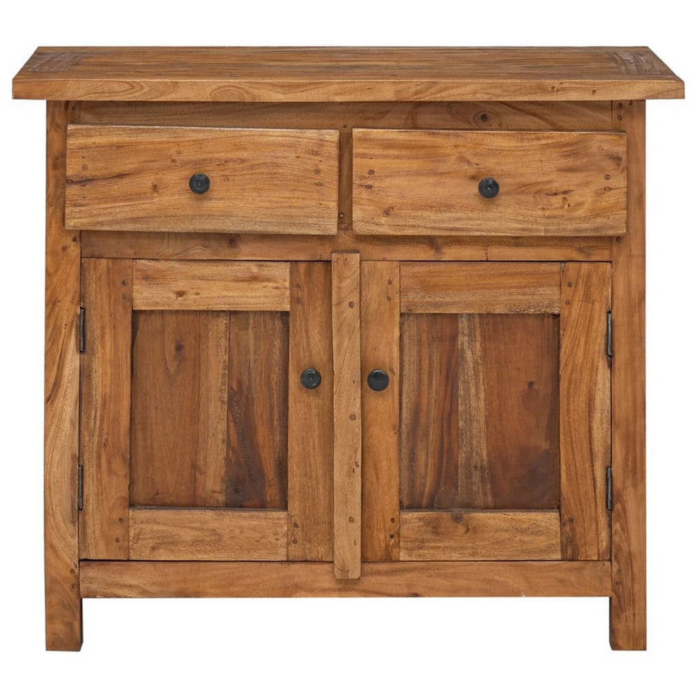 Accent Sideboard Cabinet Console 2 Drawers Brown Reclaimed Wood BM326297