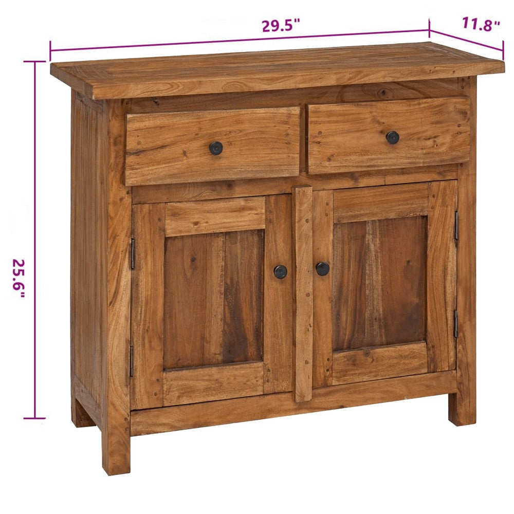 Accent Sideboard Cabinet Console 2 Drawers Brown Reclaimed Wood BM326297