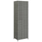 Outdoor Garden 71’’ Tall Storage Cabinet 2 Doors Gray Rattan Wood BM326298