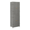 Outdoor Garden 71" Tall Storage Cabinet, 2 Doors, Gray Rattan, Wood