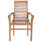 Outdoor Dining Side Set of 2 Slatted Design Brown Teak Wood BM326299