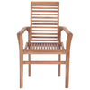 Outdoor Dining Side Set of 2 Slatted Design Brown Teak Wood BM326299