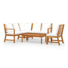 Roma 5pc Modular Outdoor Sofa and Table Set, Solid Acacia Wood, White