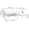 Roma 6pc Modular Outdoor Sofa and Table Set Solid Wood White Gray BM326308