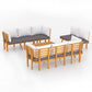 Roma 8pc Modular Outdoor Sofa and Table Set, Solid Wood, Gray, White