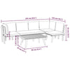 Roma 5pc Modular Outdoor Sofa and Table Set Solid Wood Gray White BM326314