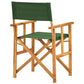 Outdoor Foldable Directors Chair Brown Acacia Wood Green Fabric BM326321