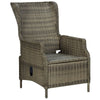 Outdoor Manual Reclining Chair 2 Cushions Brown Poly Rattan Woven BM326328