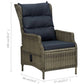 Outdoor Manual Reclining Chair 2 Cushions Brown Poly Rattan Woven BM326328