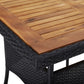 Outdoor Dining Table 31’’ Square Acacia Wood Top Black Rattan Base BM326329