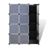 Modular Cabinet 8 Storage n Hanging Compartments Black White 59’’ BM326330