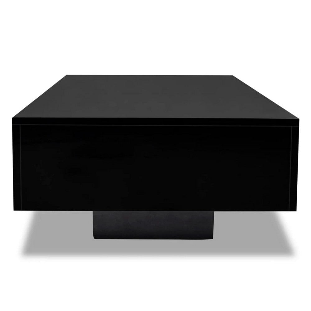 Coffee Table Rectangular Platform 34’’ Modern High Gloss Black Frame BM326346