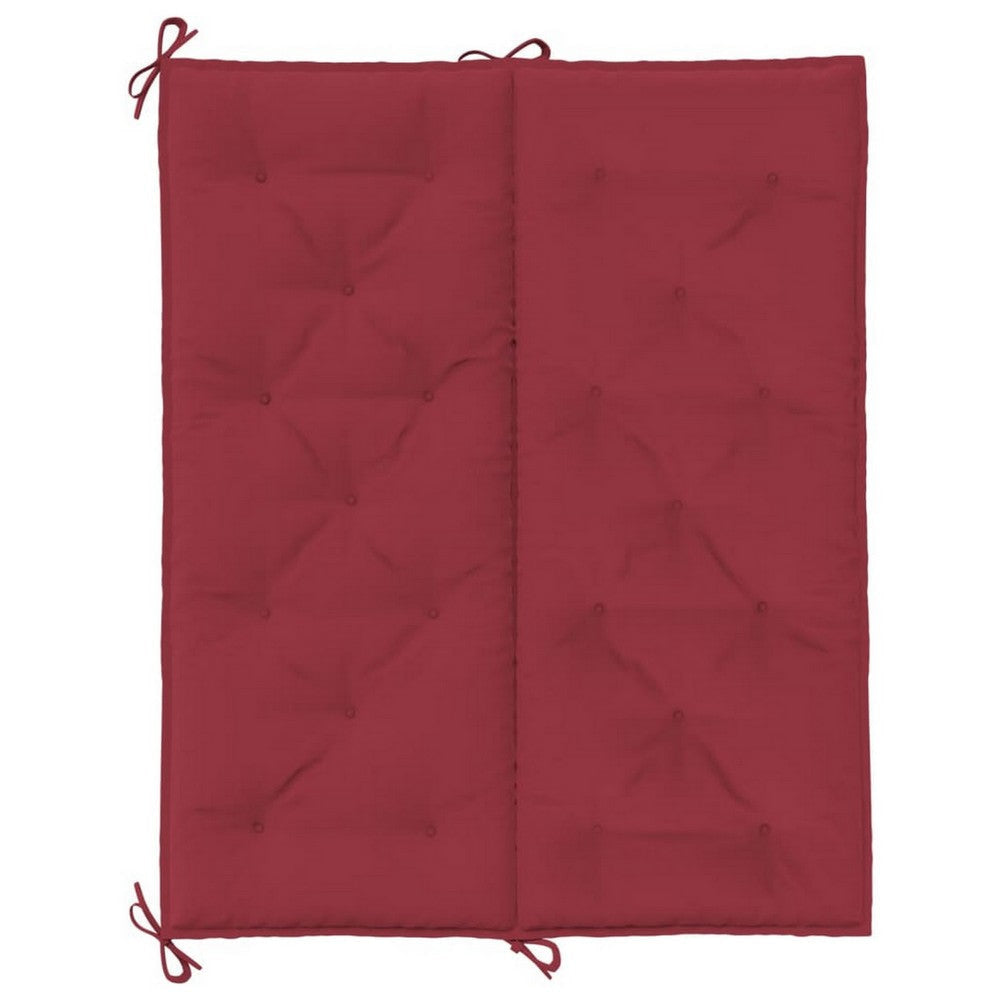 Claire Outdoor Cushion for Bench 47’’ Wine Red Tufted Oxford Fabric BM326350