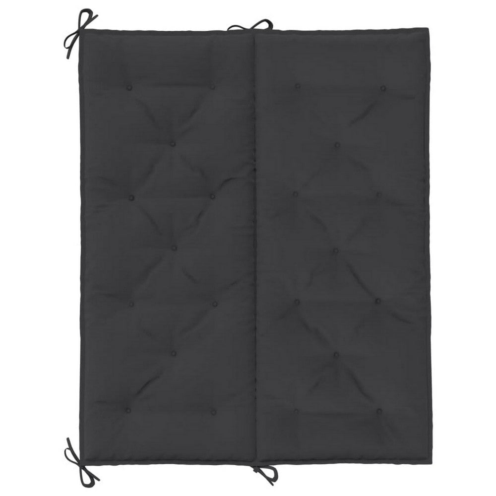 Claire Outdoor Cushion for Bench 47’’ Black Tufted Oxford Fabric BM326351