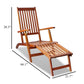 Suvi Outdoor Chaise Lounge Chair Adjustable Reclining Footrest Wood BM326356