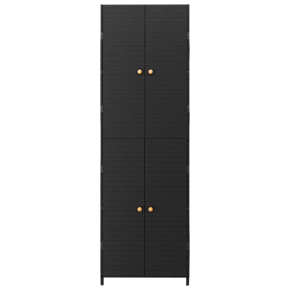 Elix Outdoor Storage Cabinet with 4 Compartment 71’’ Black Rattan BM326362