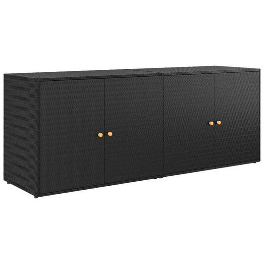 Elix Outdoor Storage Cabinet with Compartments, 78" Black Rattan