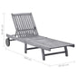 Kaye Outdoor Sun Lounger 79’’ Acacia Wood Frame Dark Gray Polyester BM326364