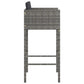 Outdoor Barstool Set of 2 Powder Coated Steel Gray Poly Rattan BM326374