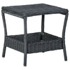 3pc Outdoor Lounge and End Table Set Gray Poly Rattan Black BM326384