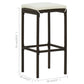 Vian Outdoor Barstool Set of 4 Brown Poly Rattan Cream Polyester BM326385