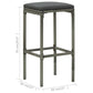 Vian Outdoor Barstool Set of 2 Gray Poly Rattan and Polyester Seats BM326386