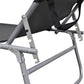 Keli Folding Sun Chaise Lounger with Overhead Canopy 74’’ Gray Aluminum BM326387