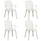 Kasa Outdoor 5pc Bistro Breakfast Set 4 Chairs 1 Table White Metal BM326389