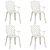 Kasa Outdoor 5pc Bistro Breakfast Set 4 Chairs 1 Table White Metal BM326389