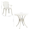 Kasa Outdoor 5pc Bistro Breakfast Set 4 Chairs 1 Table White Metal BM326389