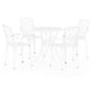 Kasa Outdoor 5pc Bistro Breakfast Set, 4 Chairs, 1 Table, White Metal