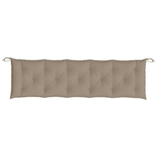 Claire Outdoor Cushion for Bench, Button Tufted Taupe Fabric, 59"