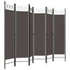 Dina 6 Panel Folding Room Divider Screen Dark Gray Black 95’’ Tall BM326394