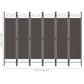 Dina 6 Panel Folding Room Divider Screen Dark Gray Black 95’’ Tall BM326394