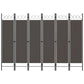 Dina 6 Panel Folding Room Divider Screen, Dark Gray, Black, 95" Tall