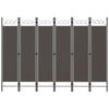 Dina 6 Panel Folding Room Divider Screen, Dark Gray, Black, 95" Tall