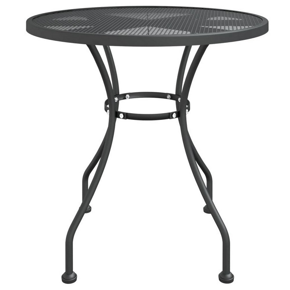 Yoko Outdoor Breakfast Table Dark Gray Mesh Iron Round 32’’ Top BM326396