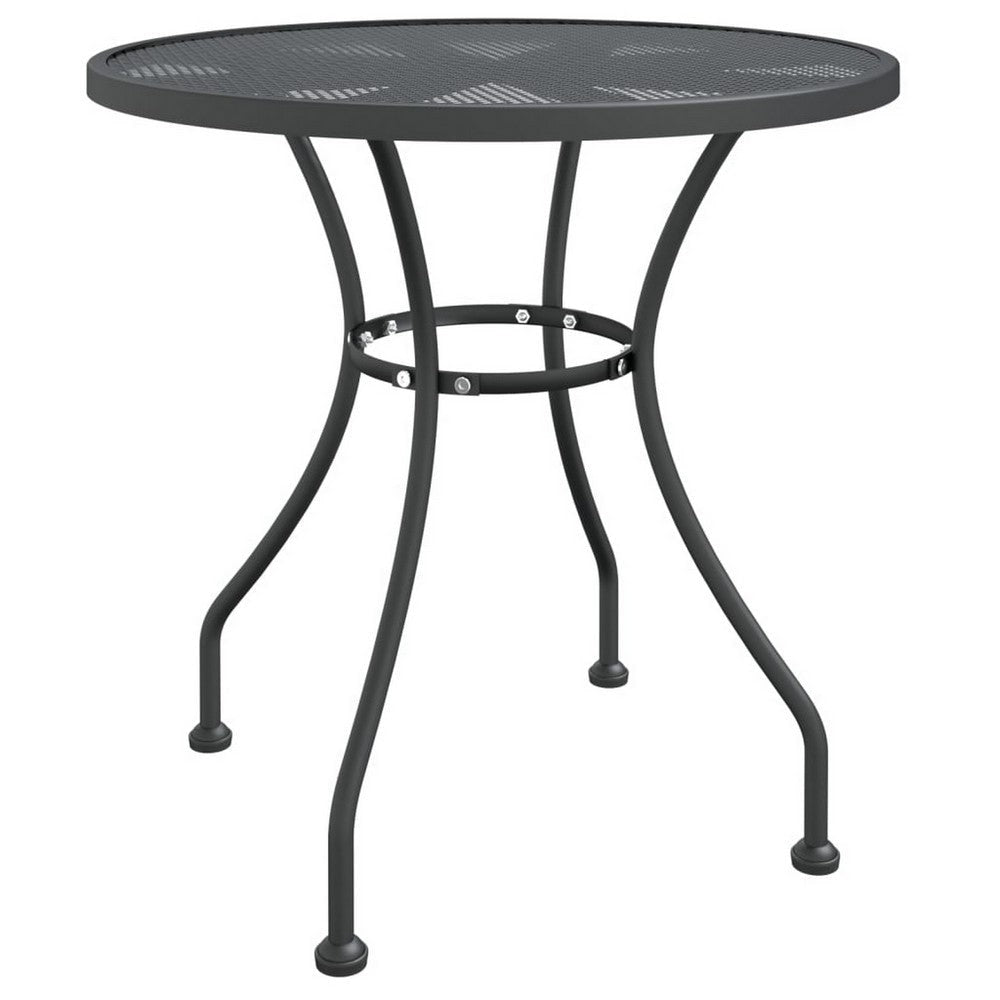 Yoko Outdoor Breakfast Table, Dark Gray Mesh Iron, Round 32" Top