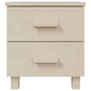 Bedside Nightstand Set of 2 2 Drawers Honey Brown Solid Pine Wood BM326399